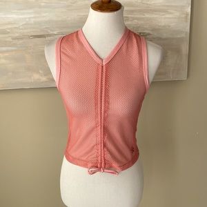 NWT Rebel Athletic peach pink mesh cropped tank